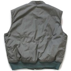 画像2: 80s USA製 ALPHAアルファ APOLLO 15号 パッチ付き スタンドカラー 中綿入り コットン フライトベスト XXL★特大 (2)