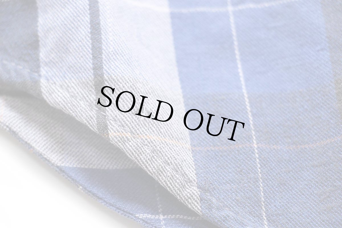 画像5: 70s Berkfield チェック コットン ライトネルシャツ L (5)