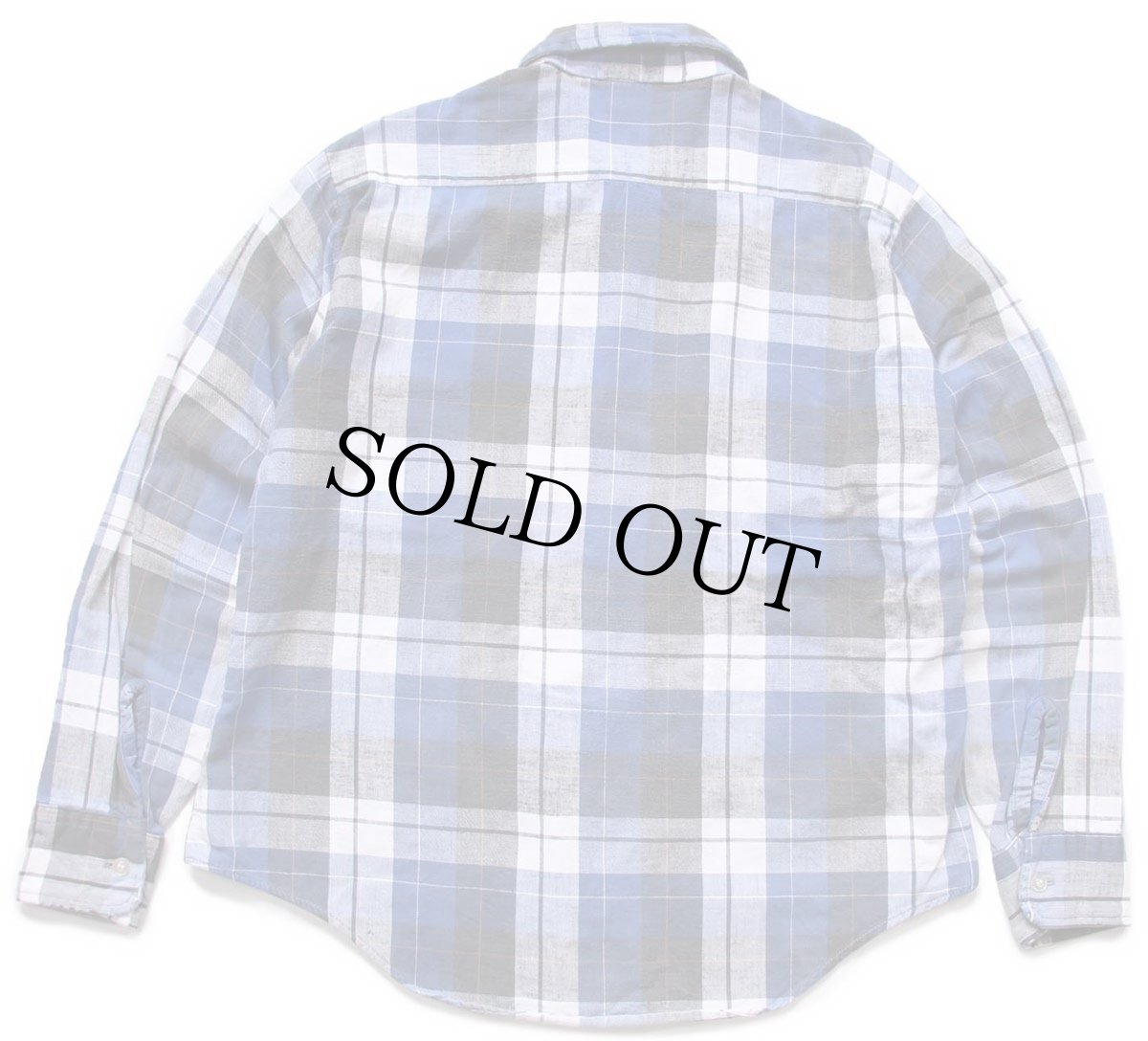画像2: 70s Berkfield チェック コットン ライトネルシャツ L (2)