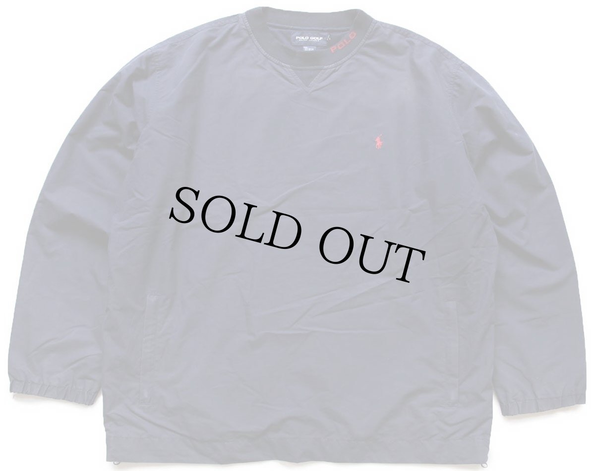 画像1: 00s POLO GOLF ラルフローレン ワンポイント 前V プルオーバー コットン×ポリエステルジャケット 紺 XL (1)