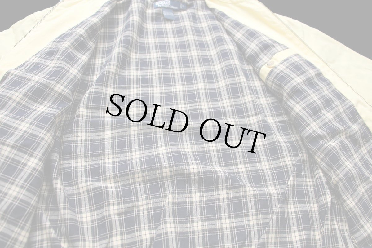 画像5: 00s ポロ ラルフローレン ワンポイント チンスト付き タータンチェックライナー コットンジャケット 黄 L (5)