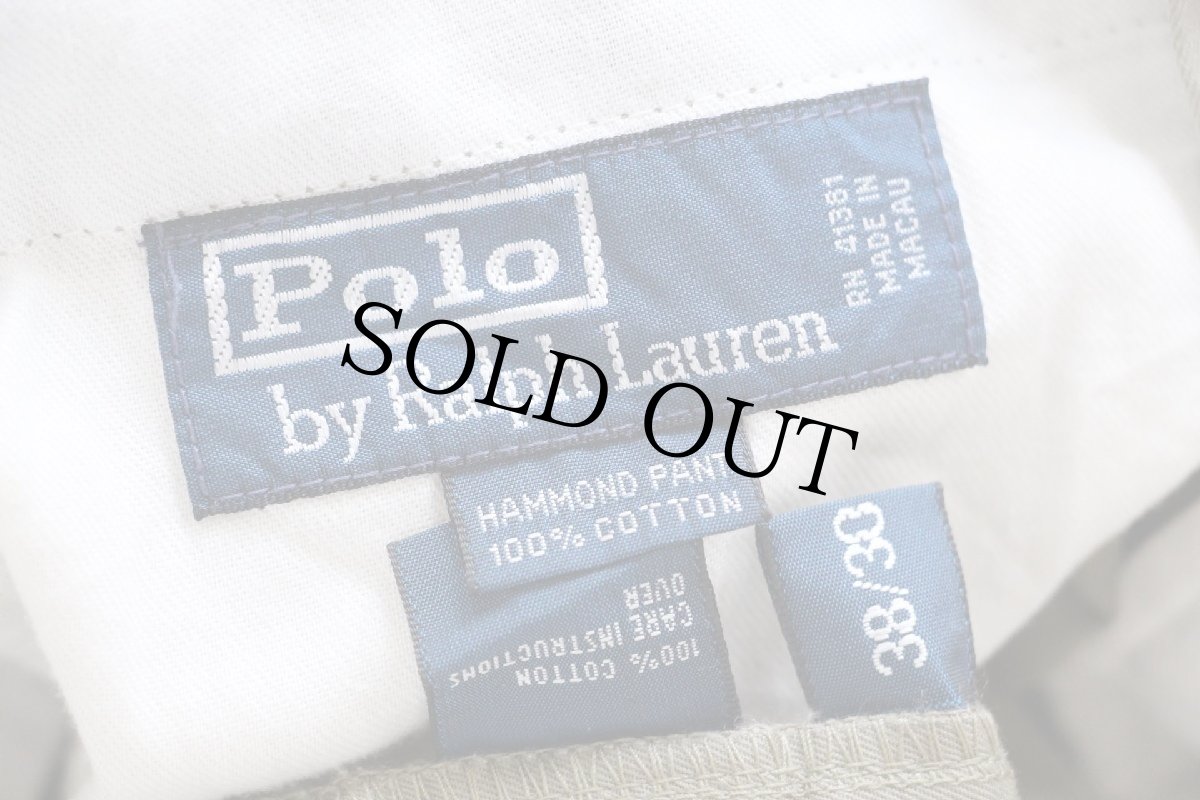 画像6: 00s ポロ ラルフローレン HAMMOND PANT ツータック コットンパンツ グレーブラウン w38 L30★309 (6)