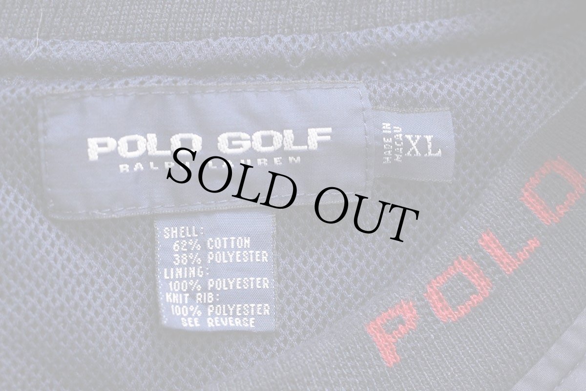 画像4: 00s POLO GOLF ラルフローレン ワンポイント 前V プルオーバー コットン×ポリエステルジャケット 紺 XL (4)