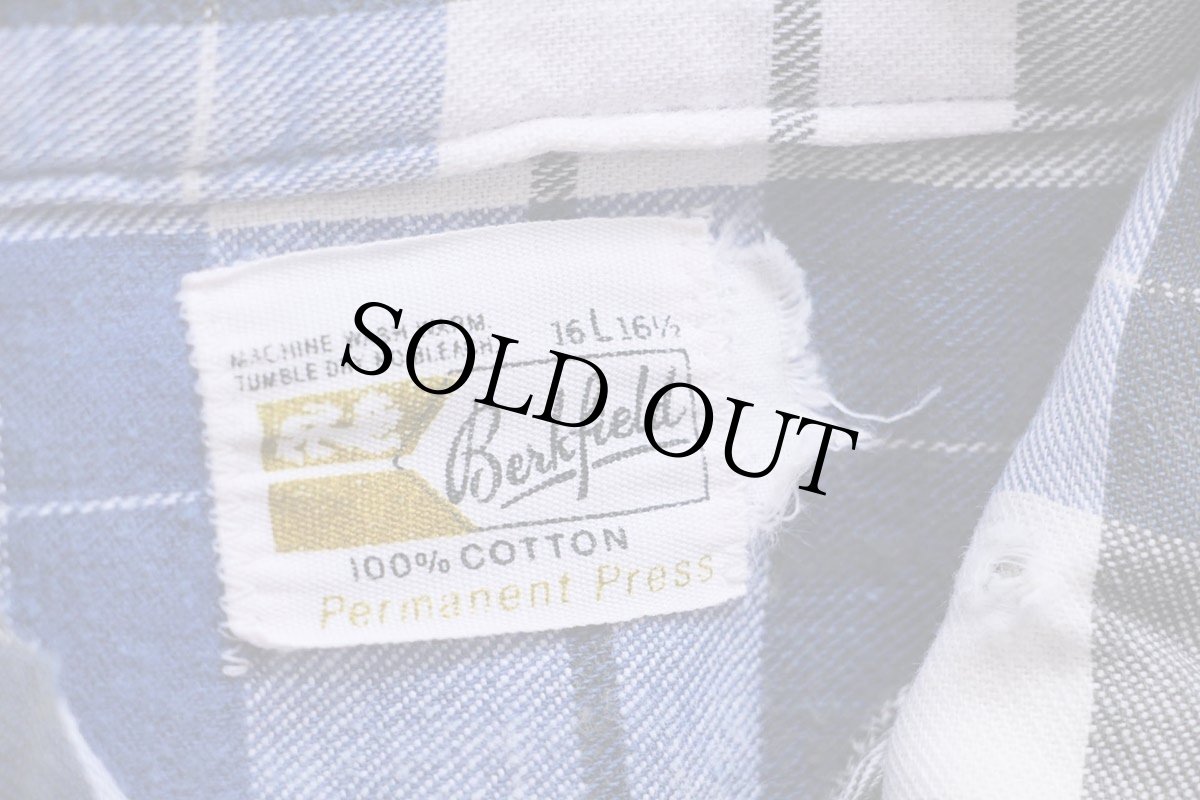 画像4: 70s Berkfield チェック コットン ライトネルシャツ L (4)