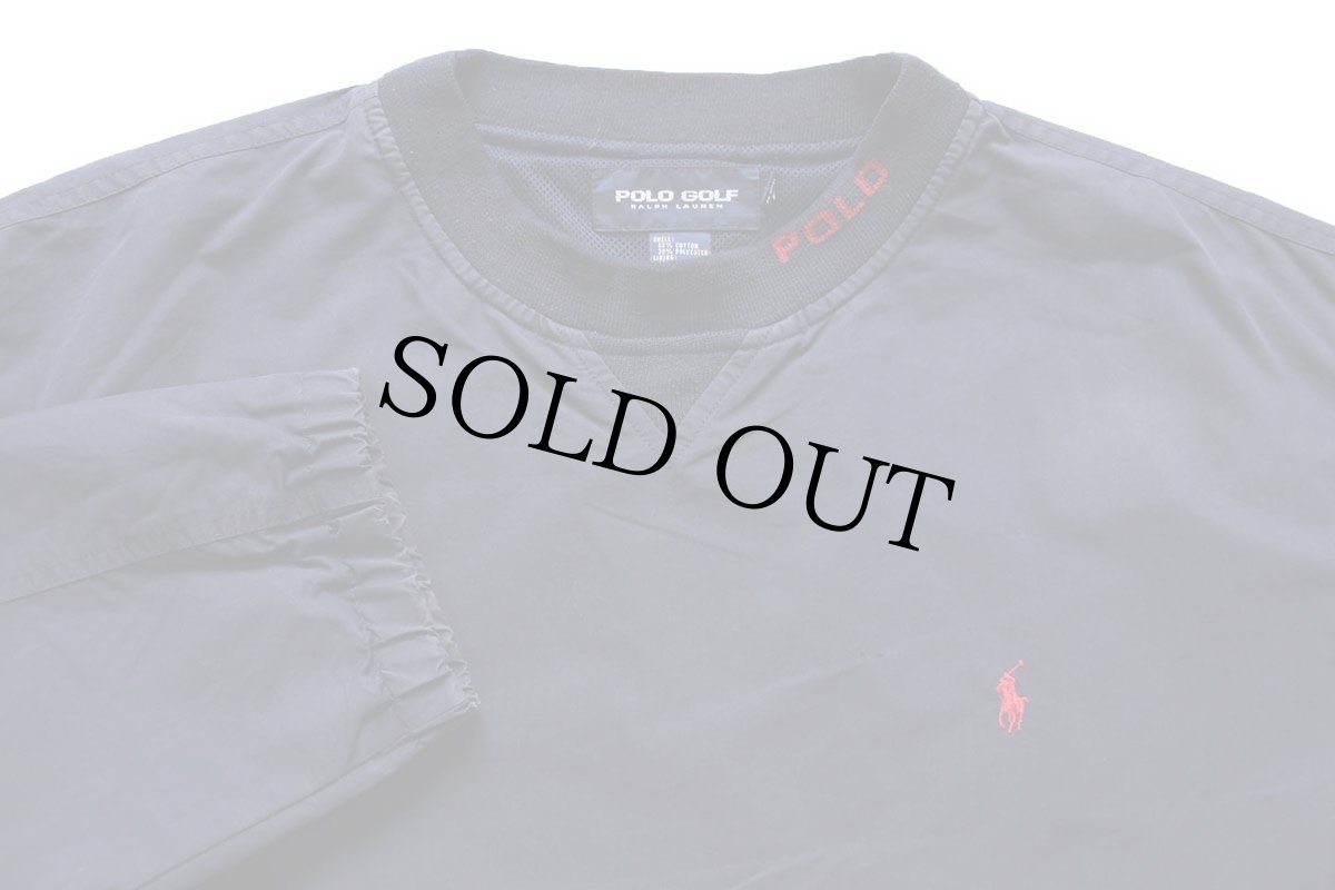 画像3: 00s POLO GOLF ラルフローレン ワンポイント 前V プルオーバー コットン×ポリエステルジャケット 紺 XL (3)