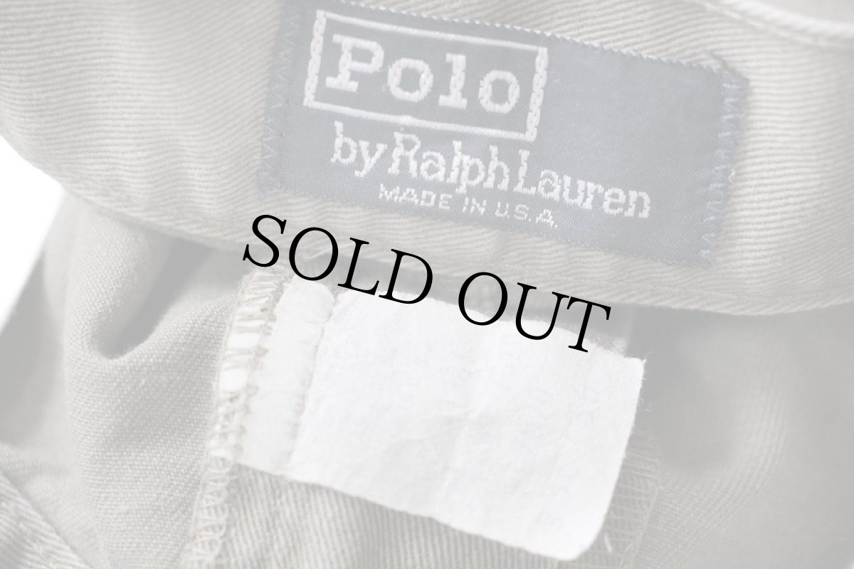 画像6: 90s USA製 ポロ ラルフローレン ツータック コットン チノパン グレー w36★307 (6)