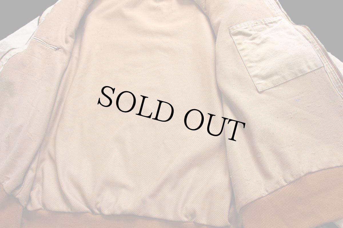 画像5: carharttカーハート 裏サーマル ダック地 アクティブジャケット パーカー ボロ 茶 フェード 特大 (5)