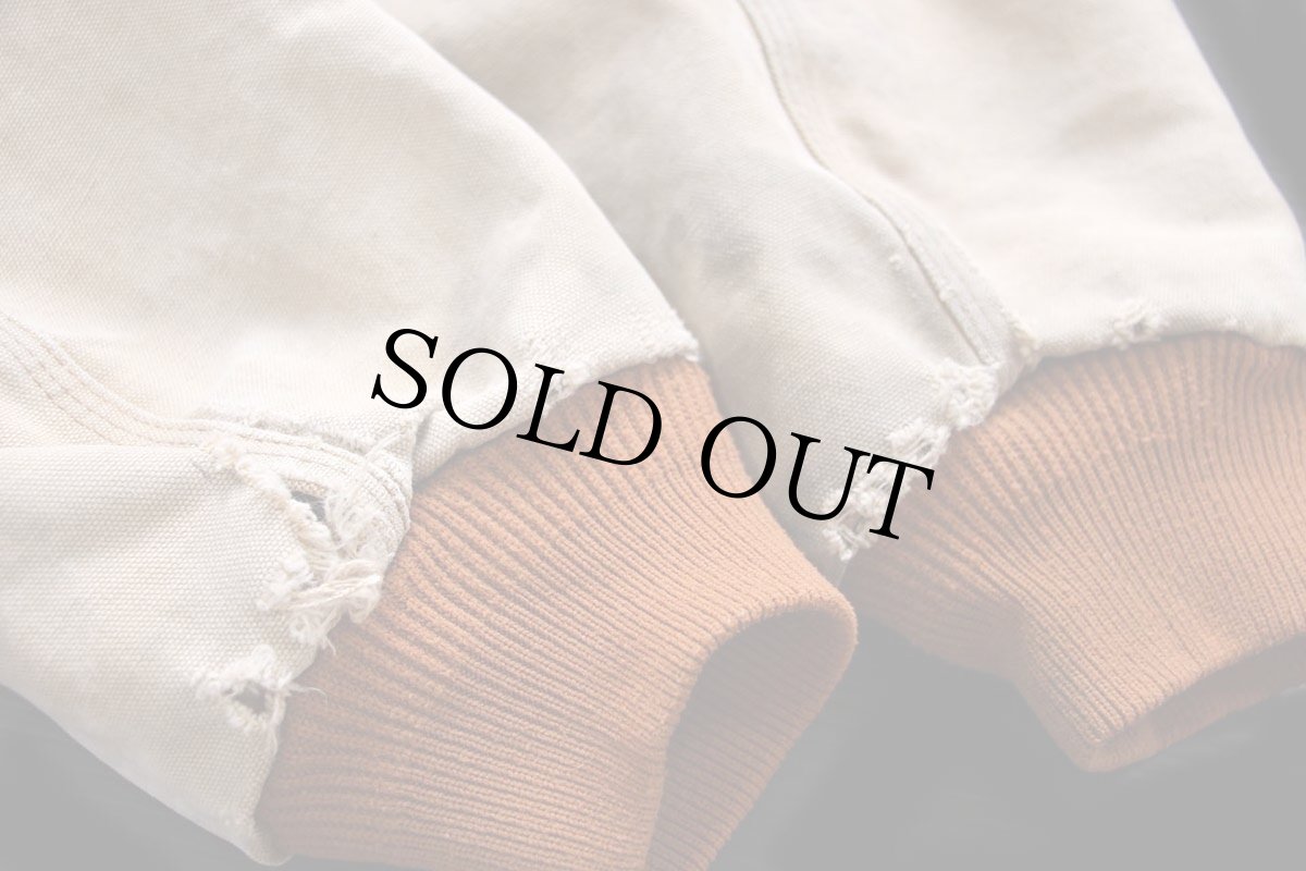 画像8: carharttカーハート 裏サーマル ダック地 アクティブジャケット パーカー ボロ 茶 フェード 特大 (8)