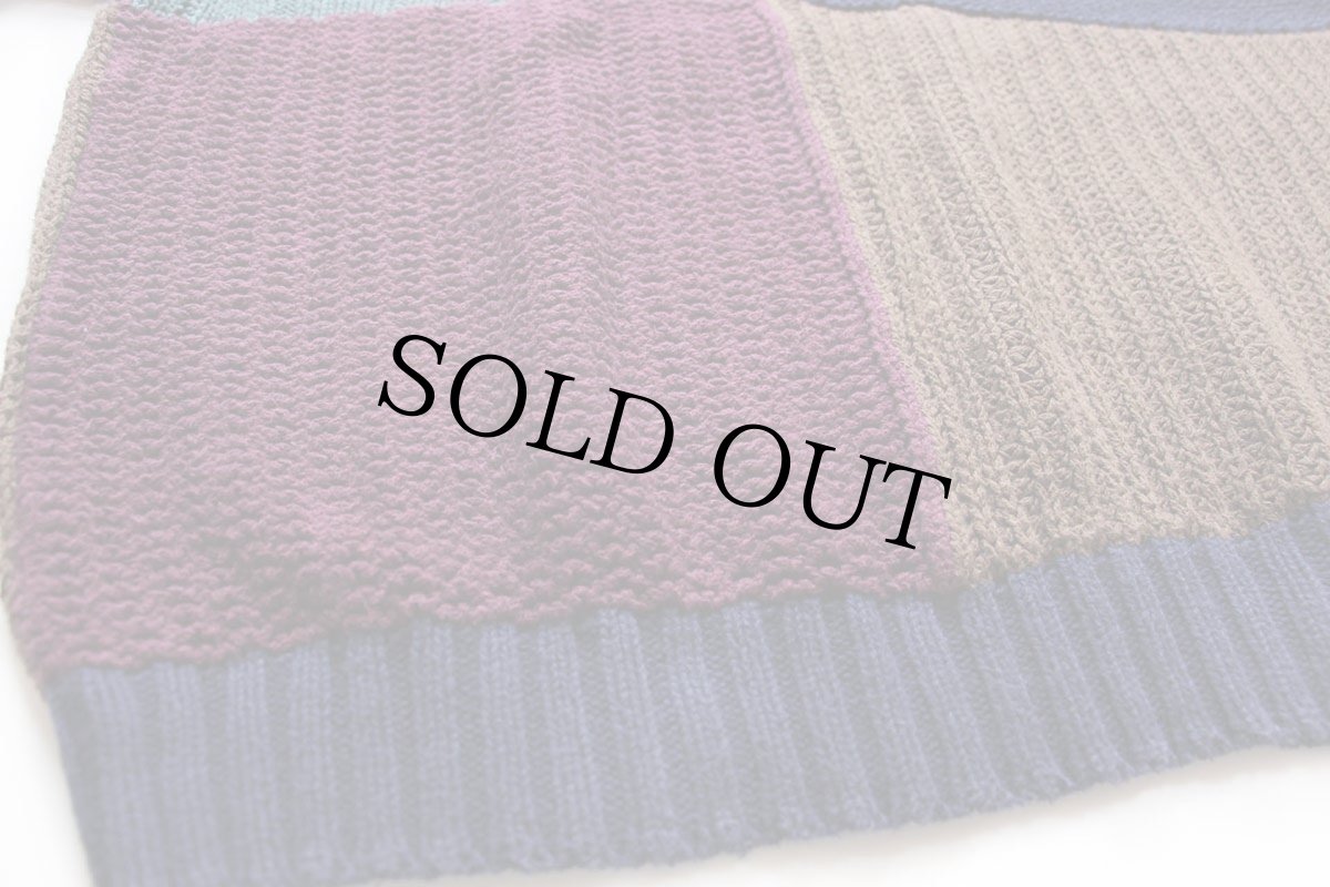 画像5: 80s USA製 EddieBauerエディーバウアー クレイジーパターン パネル切り替え コットンニット セーター L (5)