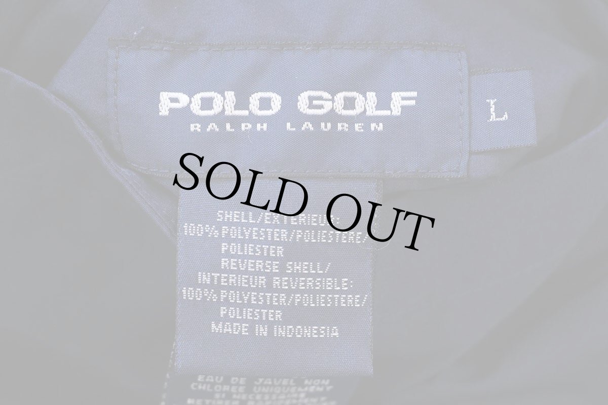 画像5: 00s POLO GOLF ラルフローレン ハイネック ハーフジップ プルオーバー リバーシブル フリース×ナイロン ジャケット 杢グレー×紺 L (5)