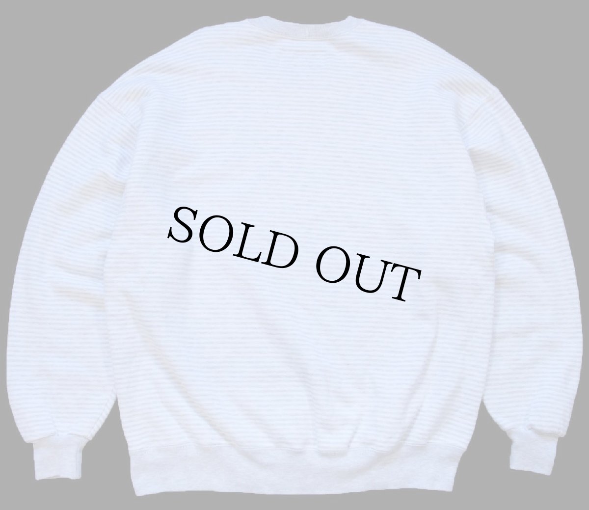 画像2: 90s USA製 L.L.Bean×RUSSELLラッセル ボーダー 前V スウェット ホワイト×杢ライトグレー XL (2)