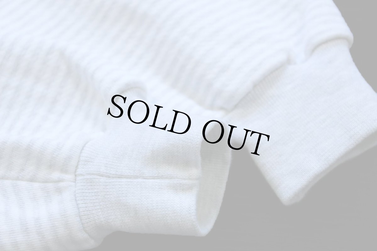 画像6: 90s USA製 L.L.Bean×RUSSELLラッセル ボーダー 前V スウェット ホワイト×杢ライトグレー XL (6)