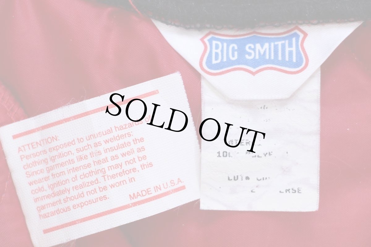 画像4: 90s USA製 BIG SMITHビッグスミス ナイロン キルティング ワークベスト 赤 XL (4)