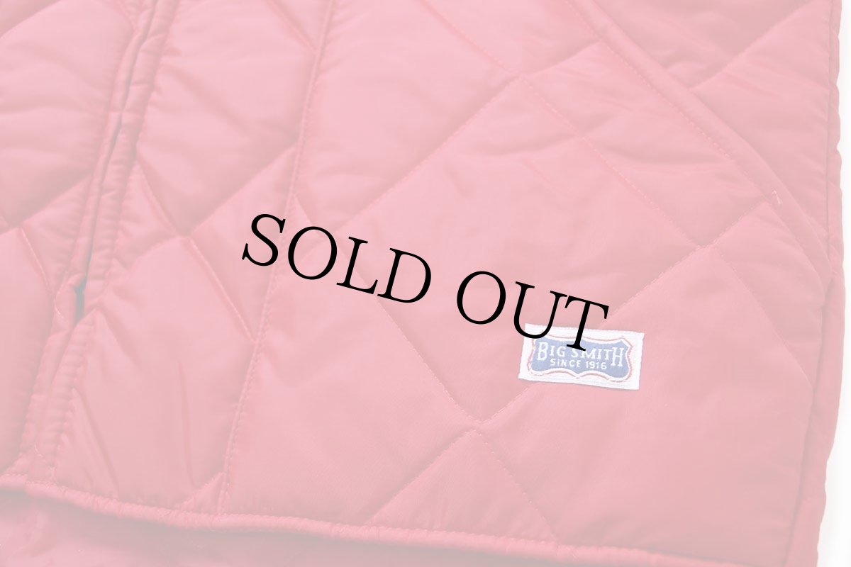 画像6: 90s USA製 BIG SMITHビッグスミス ナイロン キルティング ワークベスト 赤 XL (6)