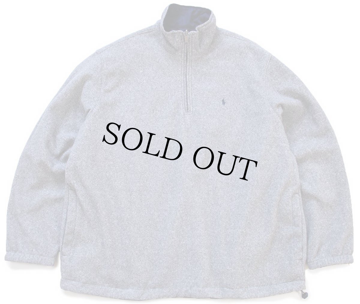 画像1: 00s POLO GOLF ラルフローレン ハイネック ハーフジップ プルオーバー リバーシブル フリース×ナイロン ジャケット 杢グレー×紺 L (1)