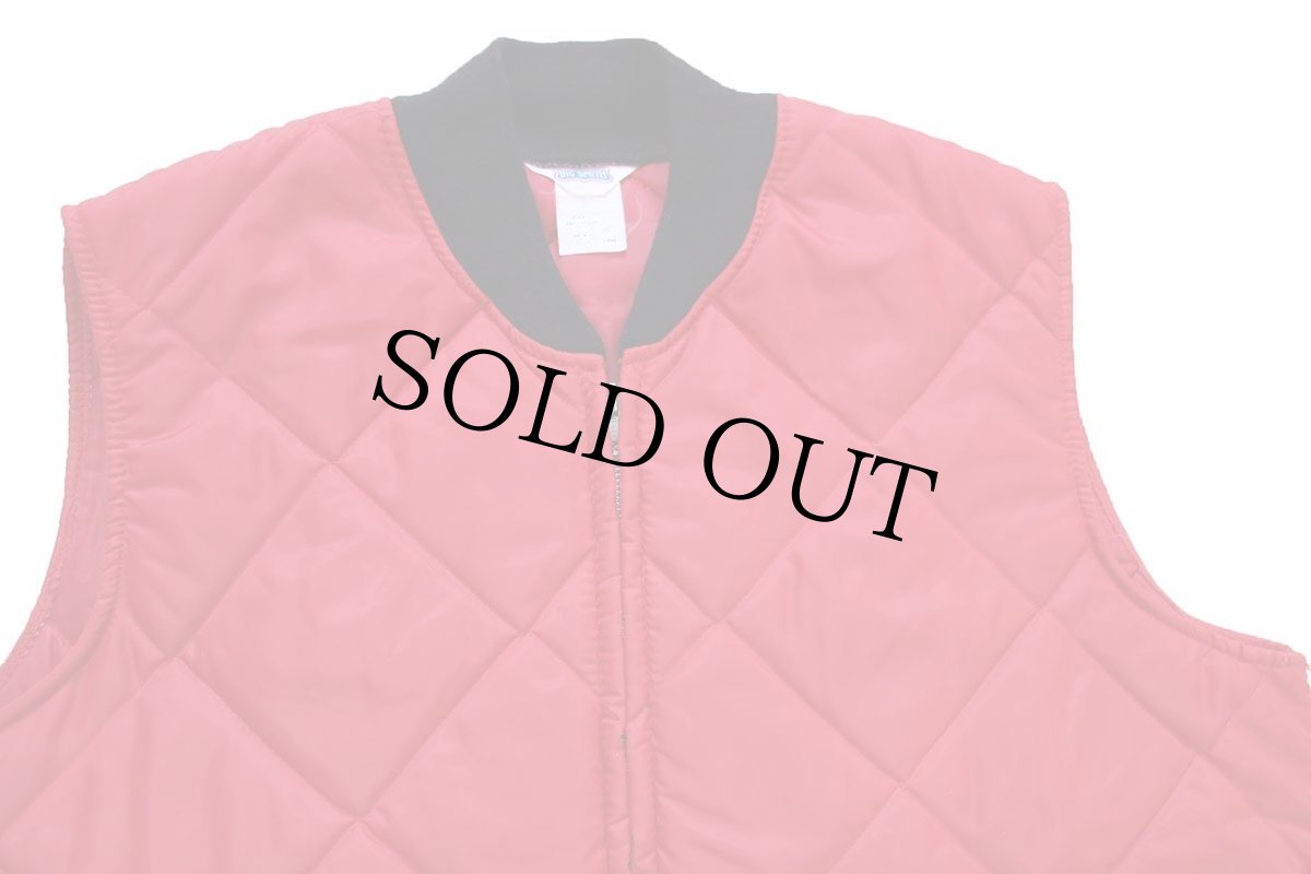 画像3: 90s USA製 BIG SMITHビッグスミス ナイロン キルティング ワークベスト 赤 XL (3)