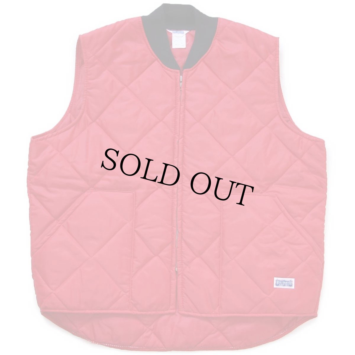 画像1: 90s USA製 BIG SMITHビッグスミス ナイロン キルティング ワークベスト 赤 XL (1)