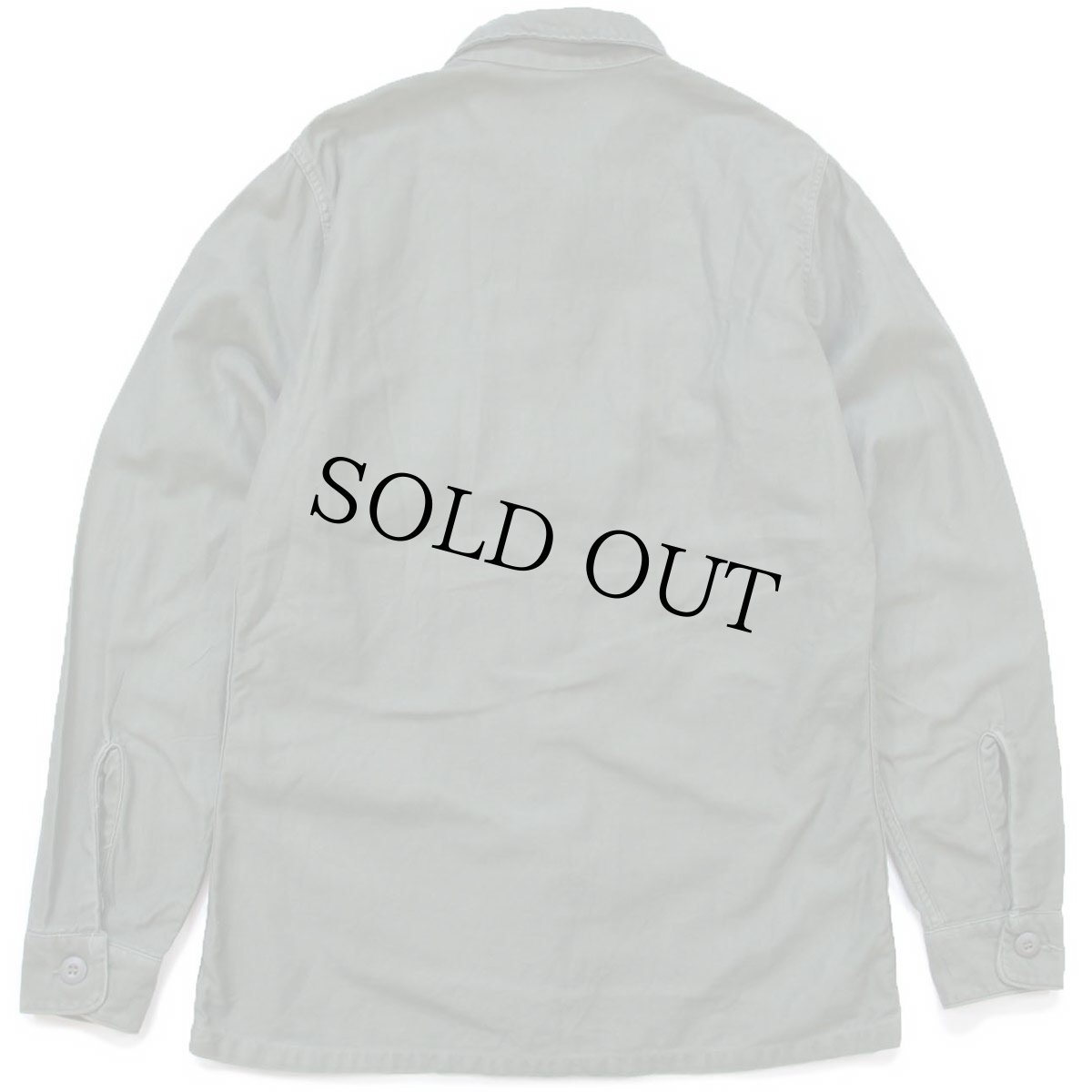 画像2: 60s 米軍 U.S.NAVY SEABEES パッチ付き コットンサテン ユーティリティシャツ オリーブグリーン (2)