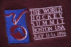 画像4: 90s Championチャンピオン THE WORLD HOCKEY SUMMIT BOSTON USA 刺繍 前V スウェット バーガンディ (4)