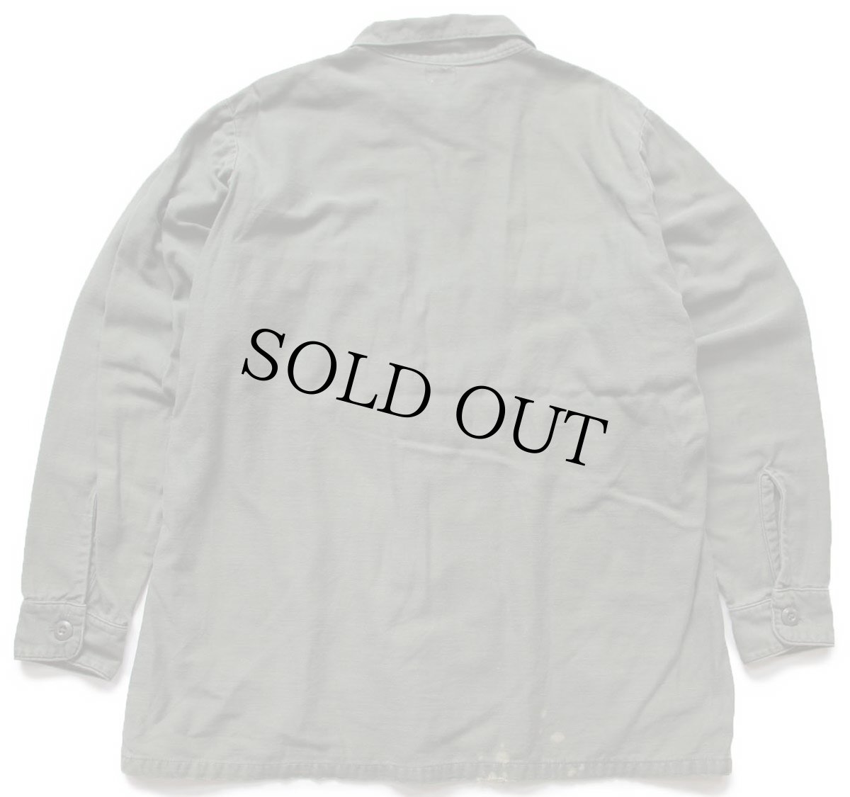 画像2: 70s 米軍 U.S.ARMY コットンサテン ユーティリティシャツ オリーブグリーン 16.5★I (2)