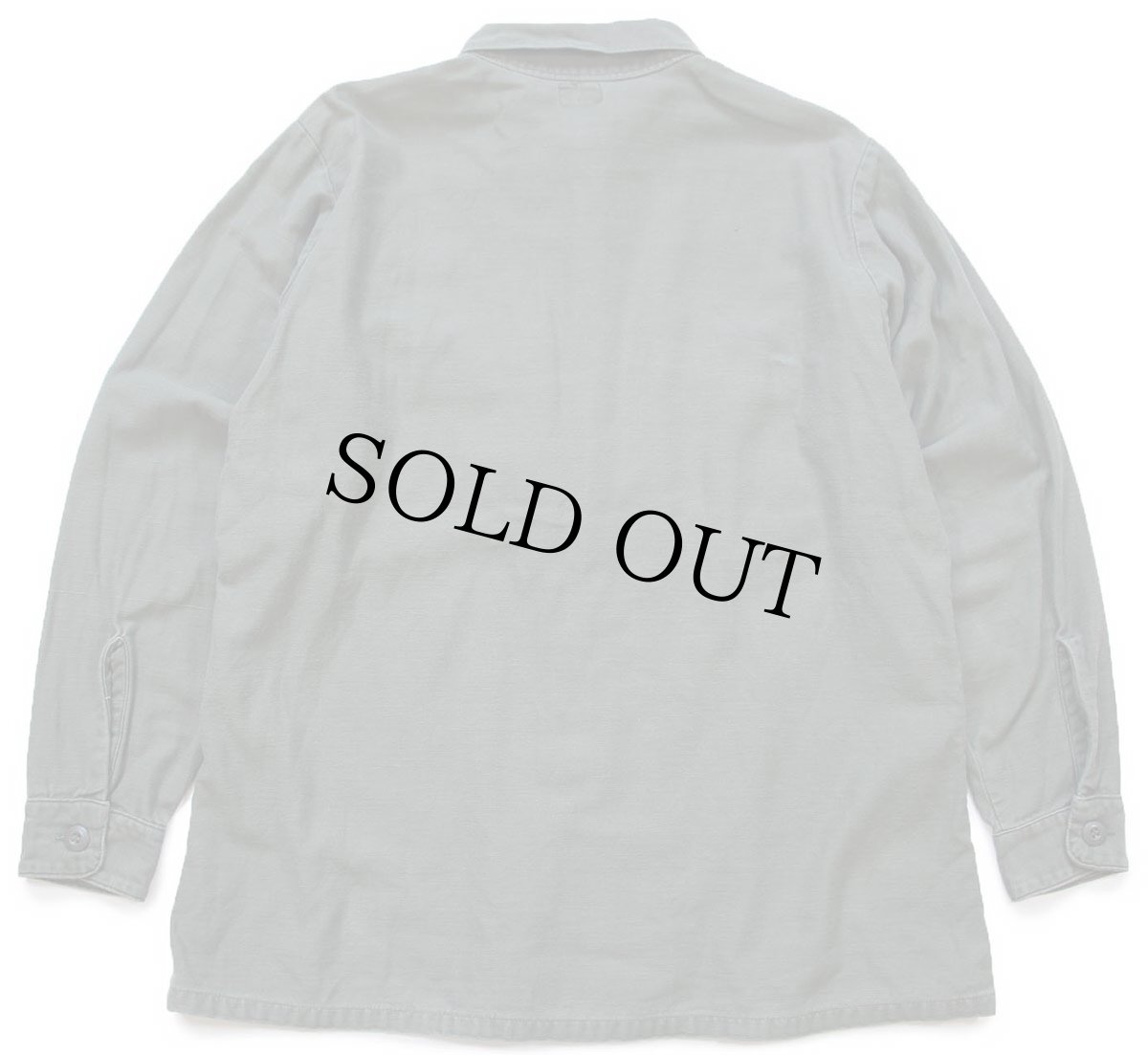 画像2: 70s 米軍 U.S.ARMY コットンサテン ユーティリティシャツ オリーブグリーン 16.5★J (2)