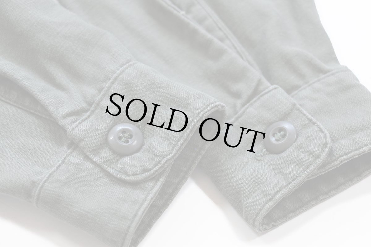 画像6: 70s 米軍 U.S.ARMY コットンサテン ユーティリティシャツ オリーブグリーン 16.5★J (6)