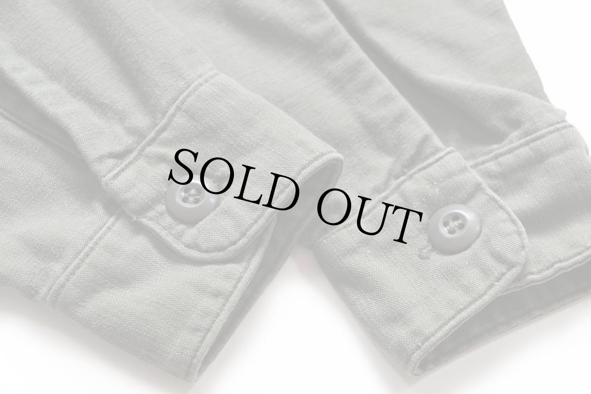 画像5: 70s 米軍 U.S.ARMY コットンサテン ユーティリティシャツ オリーブグリーン 16.5★I (5)