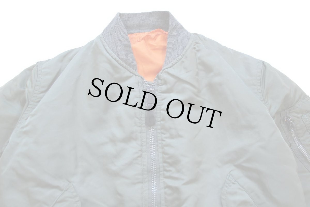 画像3: 90s USA製 ALPHAアルファ MA-1 フライトジャケット オリーブ M (3)