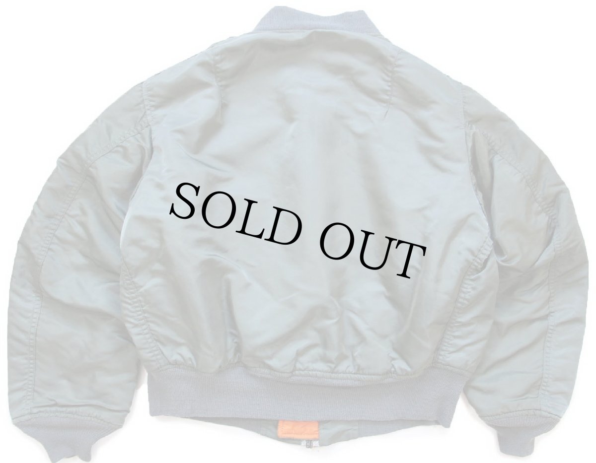 画像2: 90s USA製 ALPHAアルファ MA-1 フライトジャケット オリーブ M (2)