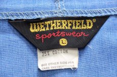 画像4: 70s WETHERFIELD ポリエステル×コットンパーカー ブルー L (4)
