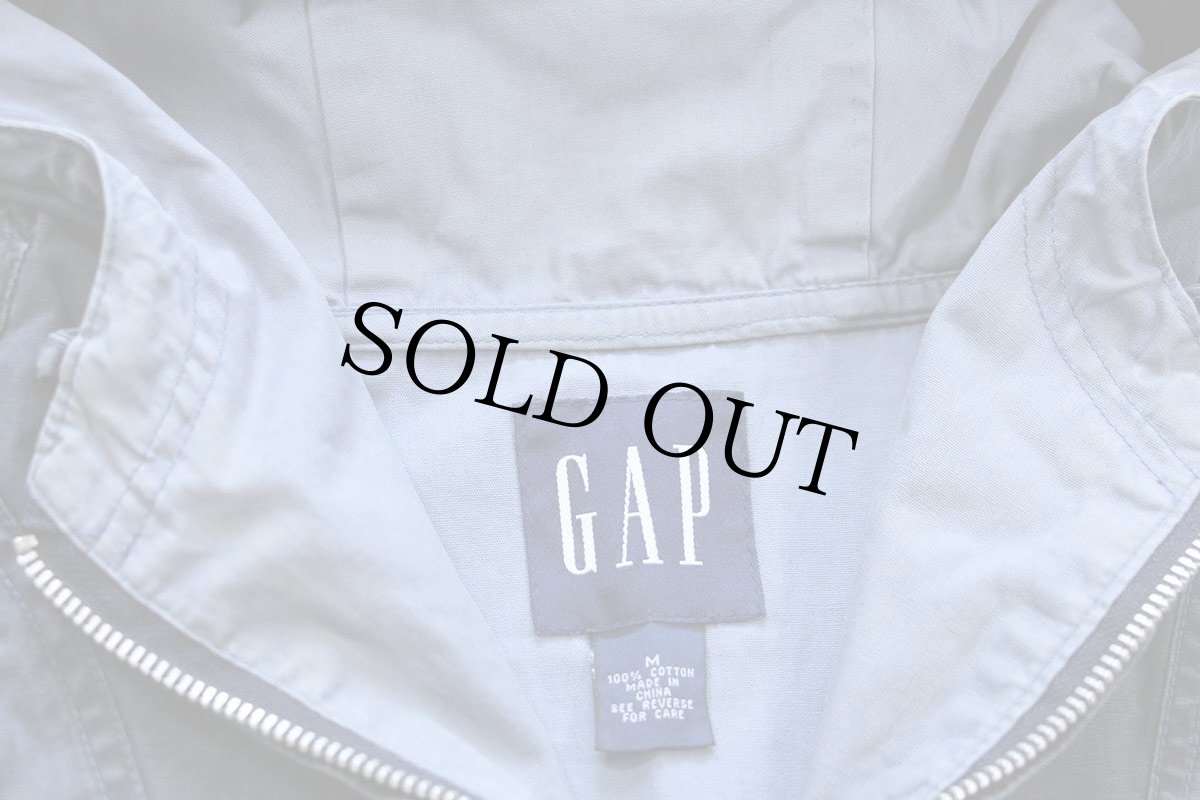 画像5: 00s GAPギャップ ハーフジップ プルオーバー コットン アノラックパーカー 紺 フェード M (5)