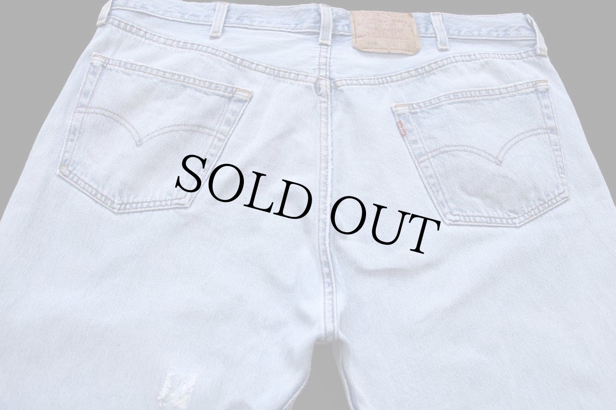 画像5: 90s USA製 Levi'sリーバイス 501 ダメージ デニムパンツ W42 L32★145 (5)