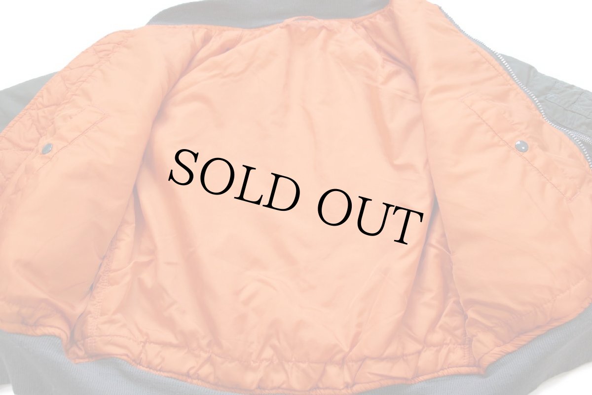 画像5: 90s USA製 ALPHAアルファ MA-1 フライトジャケット オリーブ M (5)