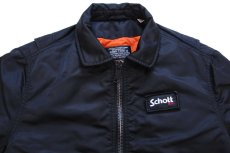 画像3: Schottショット ARMY TYPE-U パッチ付き キルティングライナー ナイロン フライトジャケット 黒 M (3)