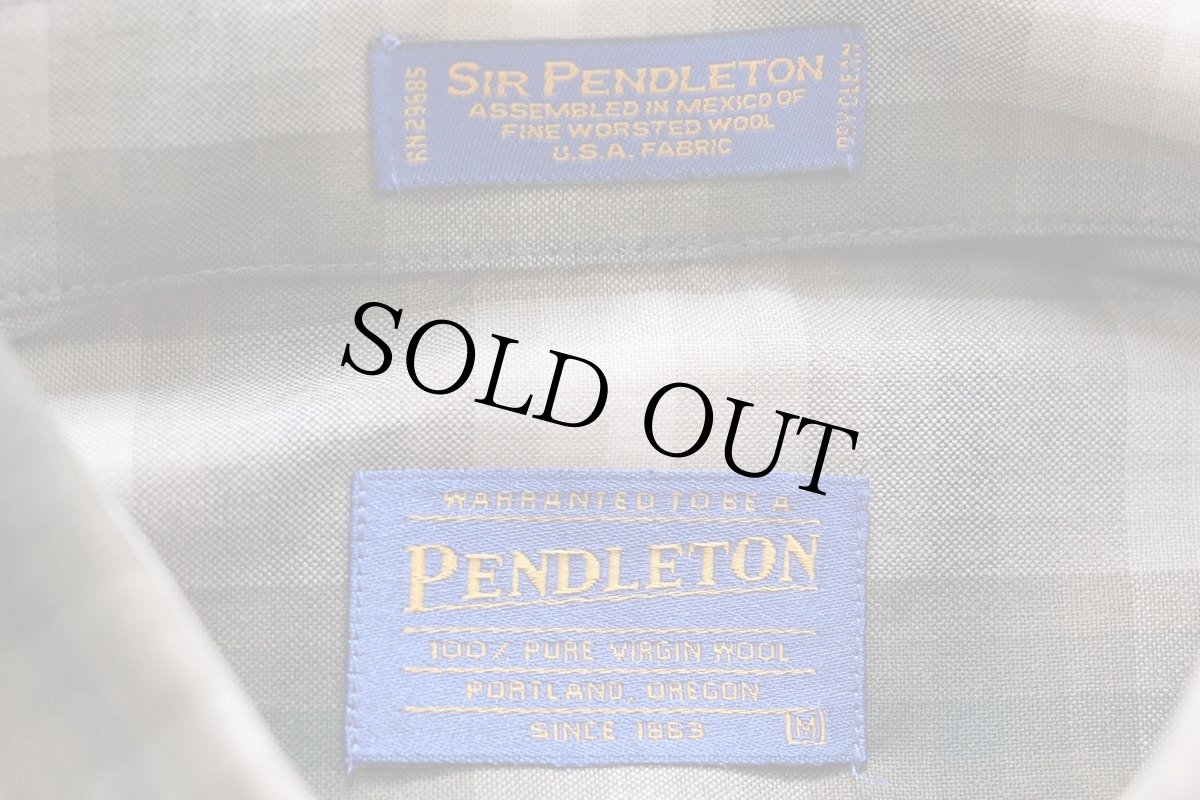 画像5: デッドストック★00s メキシコ製 SIR PENDLETON Heritage サーペンドルトン オンブレチェック ボタンダウン ウーステッド ウールシャツ M (5)