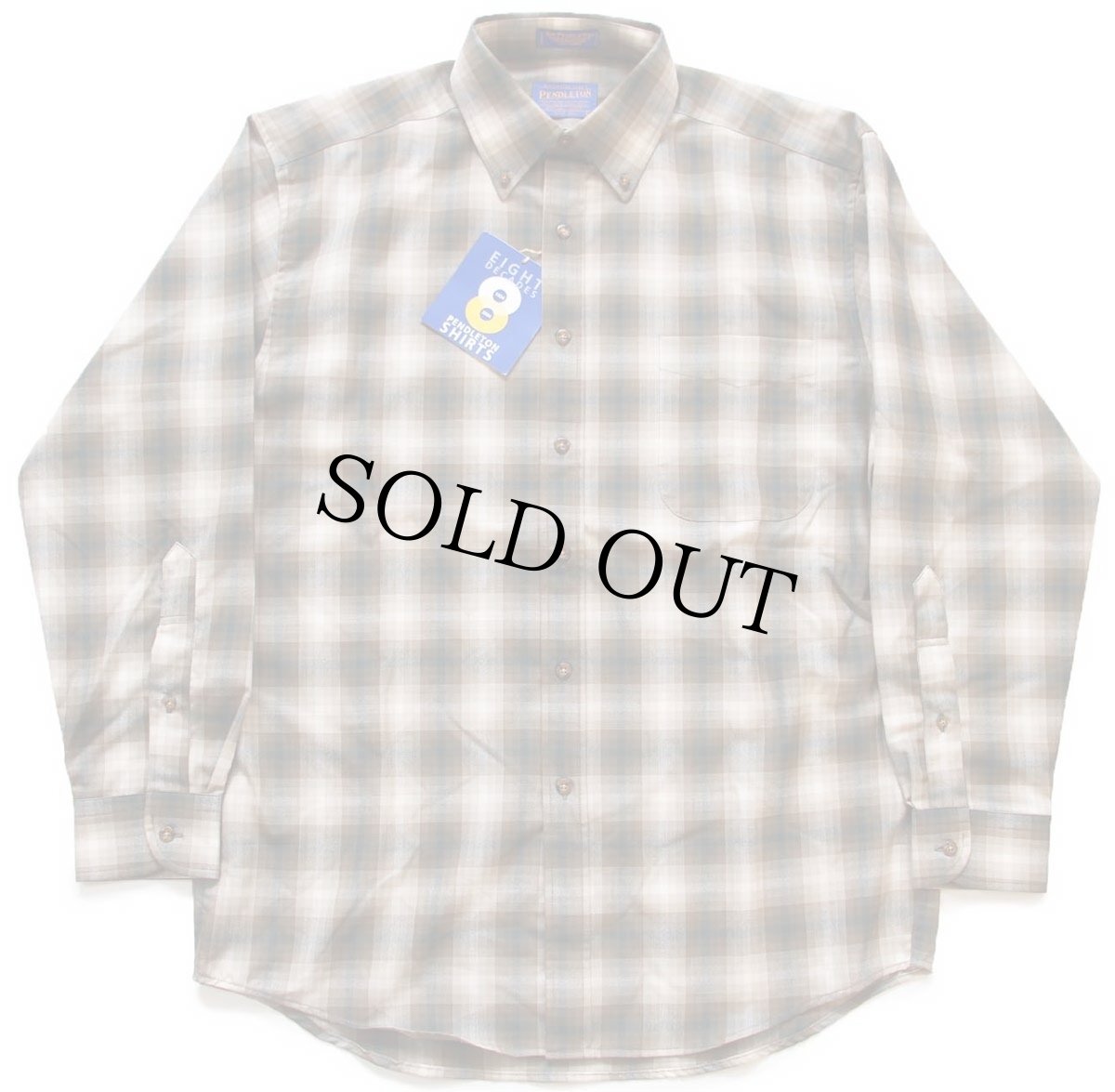 画像2: デッドストック★00s メキシコ製 SIR PENDLETON Heritage サーペンドルトン オンブレチェック ボタンダウン ウーステッド ウールシャツ M (2)