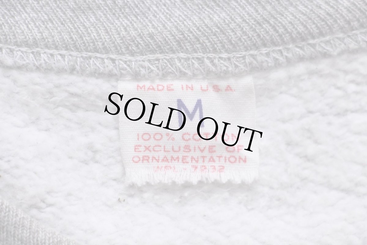 画像4: 50s USA製 RUSSELLラッセル 無地 前V コットン スウェット 杢グレー M★ブランク (4)