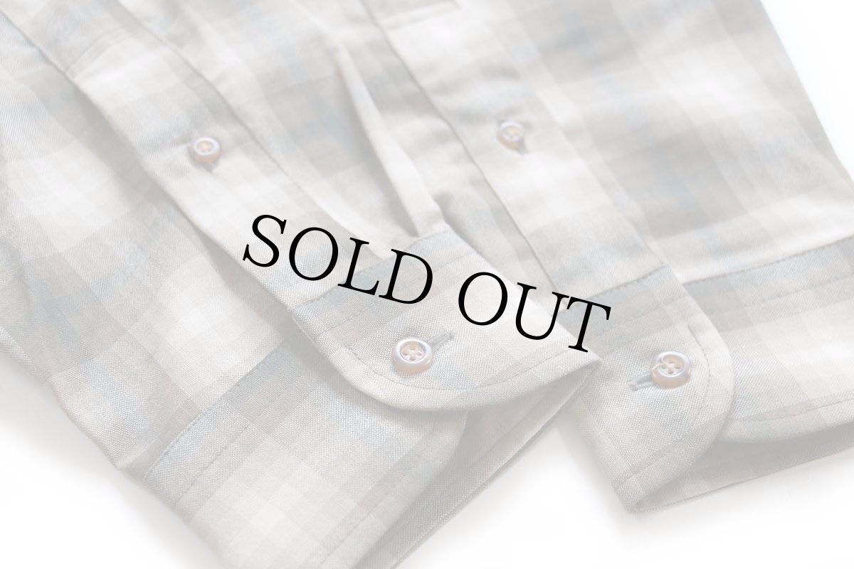 画像7: デッドストック★00s メキシコ製 SIR PENDLETON Heritage サーペンドルトン オンブレチェック ボタンダウン ウーステッド ウールシャツ M (7)