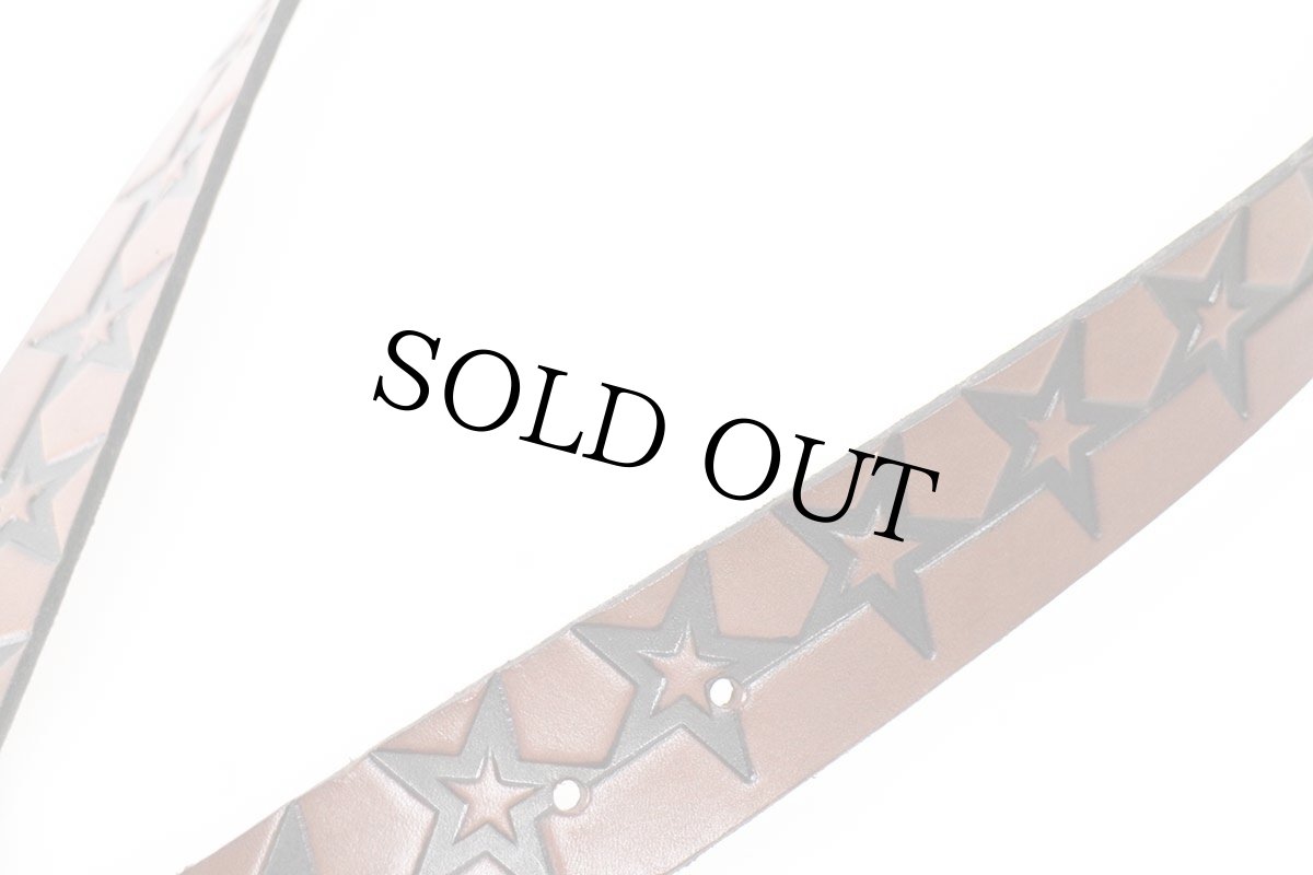 画像5: 新品★USA製 BRACKNEY LEATHER WORKS スター 型押し レザーベルト ブラウン 34 (5)