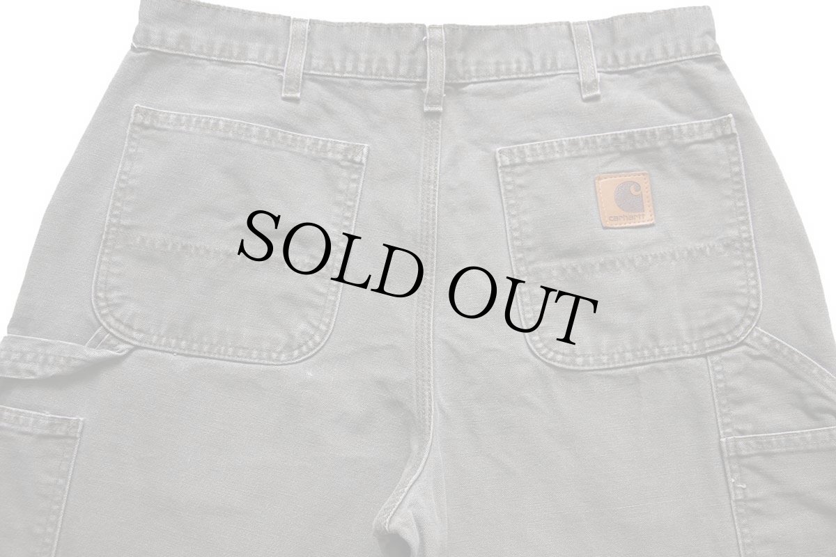 画像5: 00s メキシコ製 carharttカーハート ダック地 ペインターパンツ モスグリーン w34 L32★A (5)