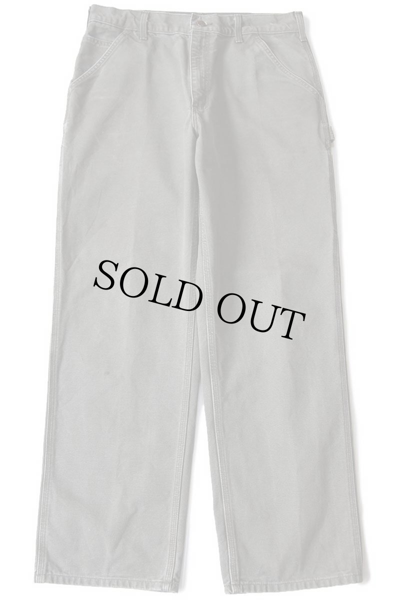 画像2: carharttカーハート ダック地 ペインターパンツ モスグリーン w34 L32★B (2)