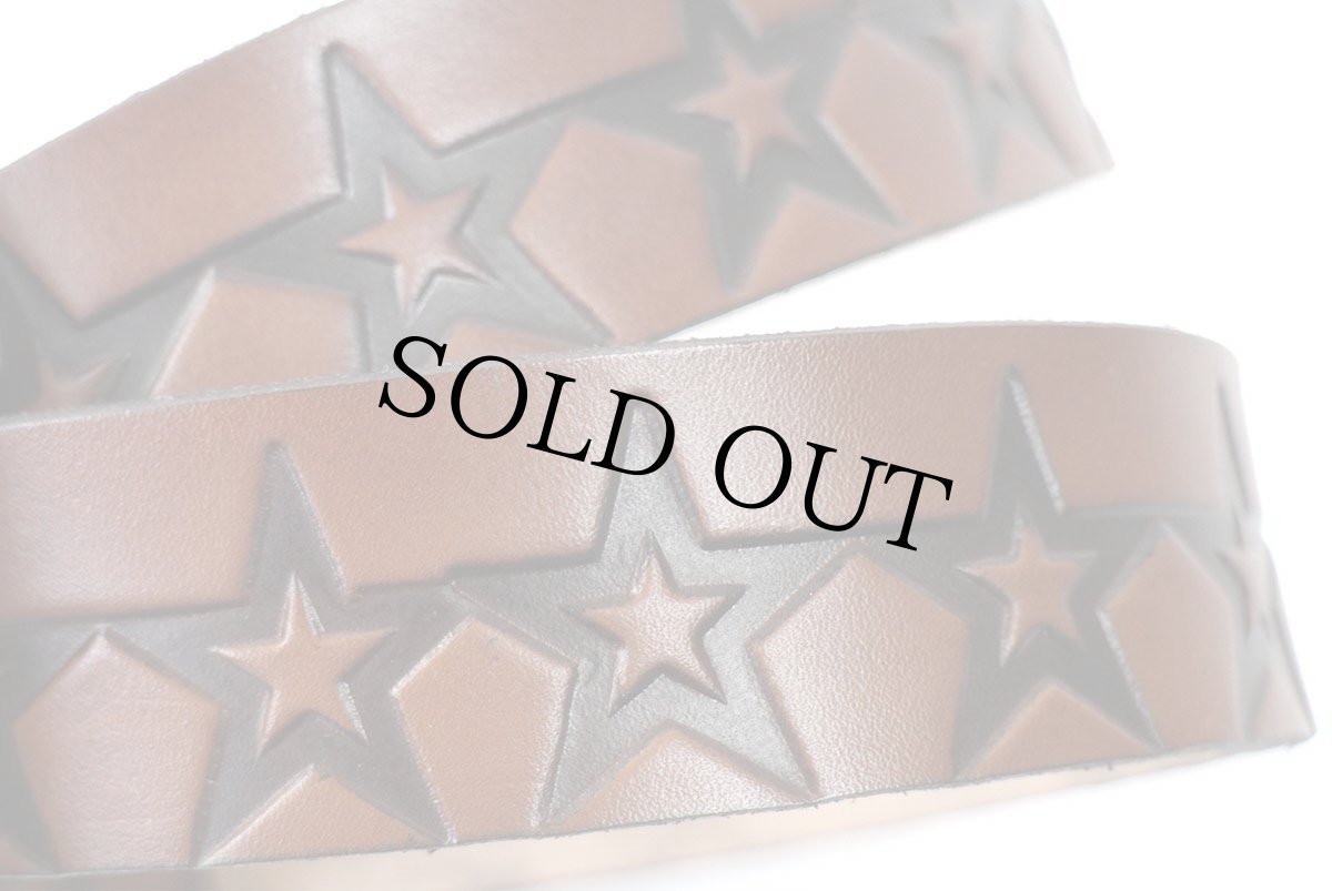 画像6: 新品★USA製 BRACKNEY LEATHER WORKS スター 型押し レザーベルト ブラウン 34 (6)