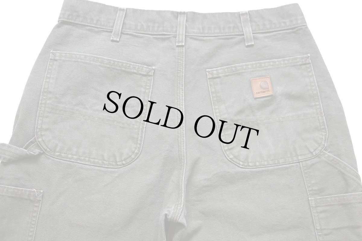 画像5: メキシコ製 carharttカーハート ダック地 ペインターパンツ モスグリーン w32 L32 (5)