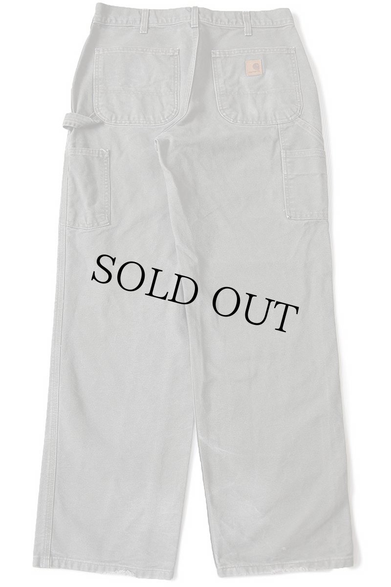 画像3: メキシコ製 carharttカーハート ダック地 ペインターパンツ モスグリーン w32 L32 (3)