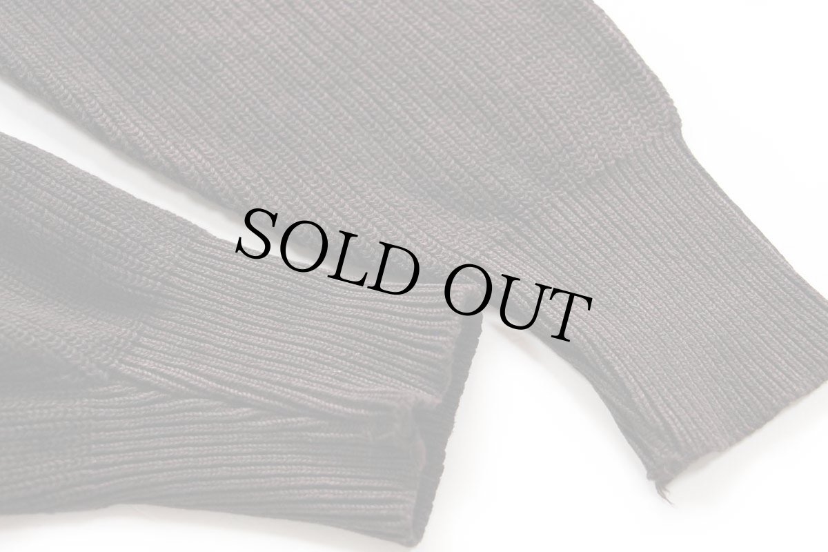 画像6: 80s L.L.Bean スタンドカラー ヘンリーネック プルオーバー コットンニット セーター 後染め 焦げ茶 M (6)