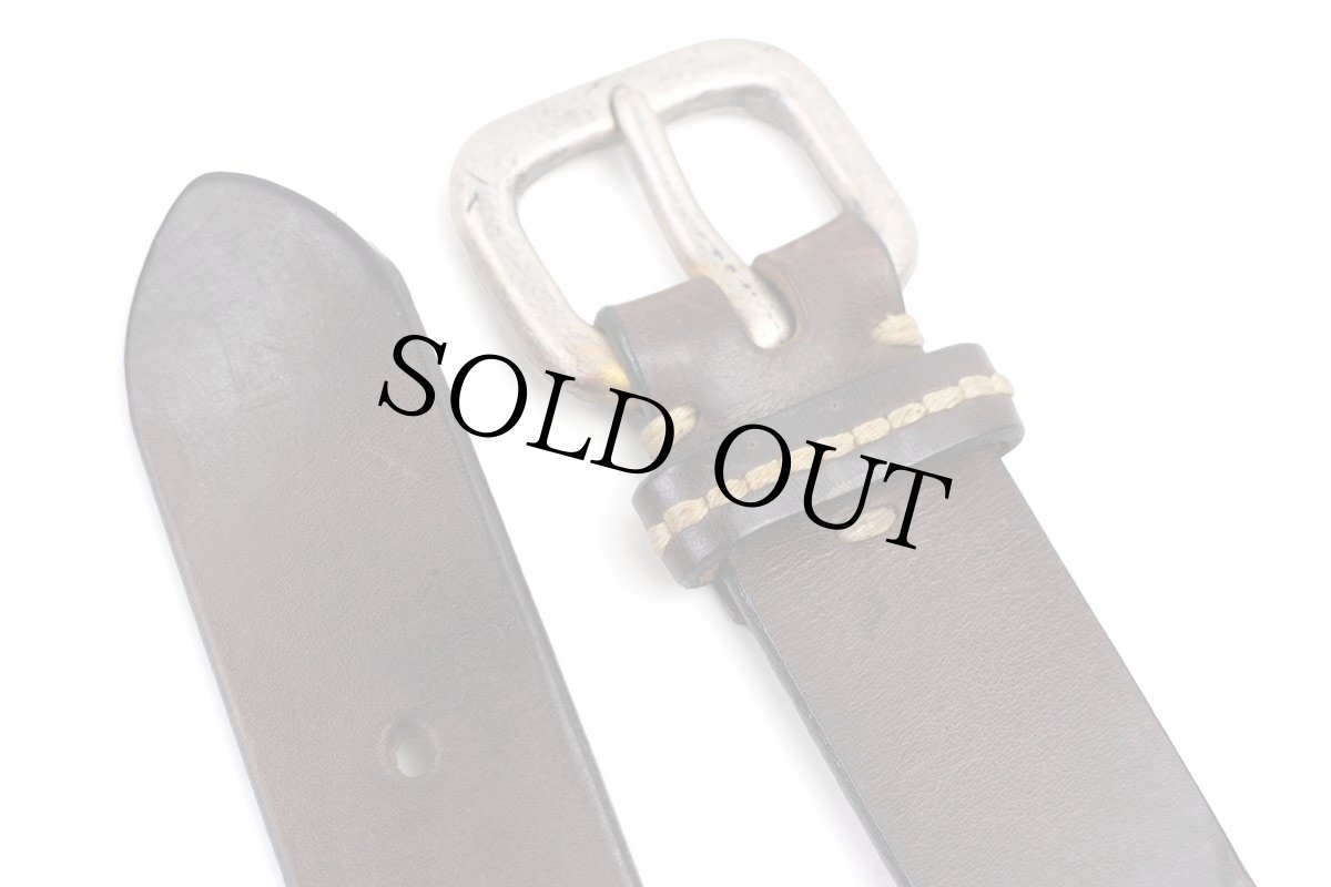 画像2: USA製 GAPギャップ ステッチ レザーベルト 焦げ茶 32 (2)