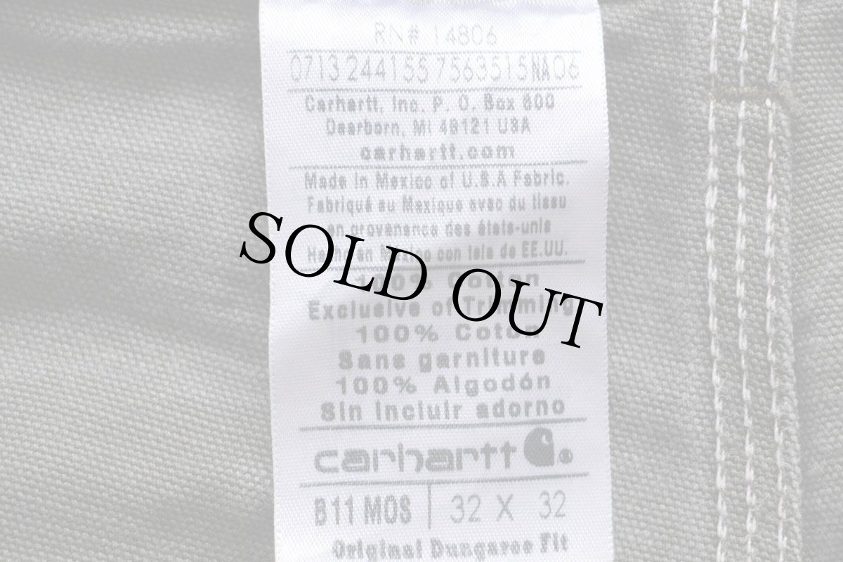 画像6: メキシコ製 carharttカーハート ダック地 ペインターパンツ モスグリーン w32 L32 (6)