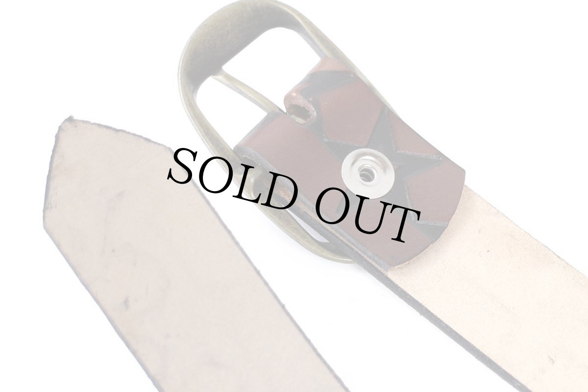 画像3: 新品★USA製 BRACKNEY LEATHER WORKS スター 型押し レザーベルト ブラウン 34 (3)