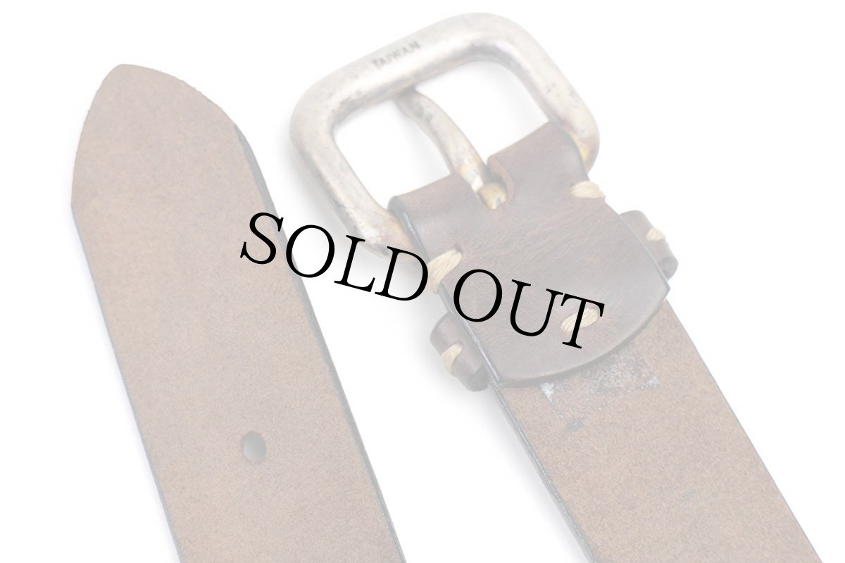 画像3: USA製 GAPギャップ ステッチ レザーベルト 焦げ茶 32 (3)