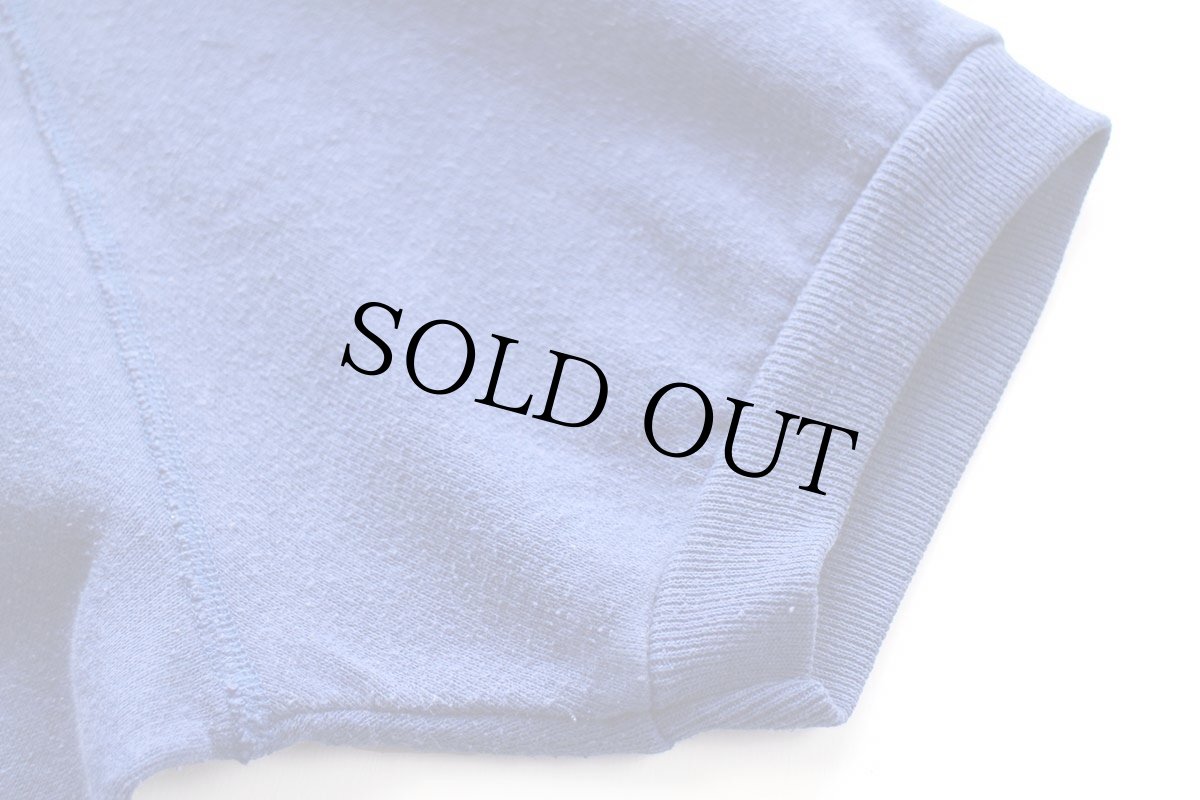 画像5: 80s USA製 Leeリー 無地 半袖スウェット 青 L★ブランク (5)